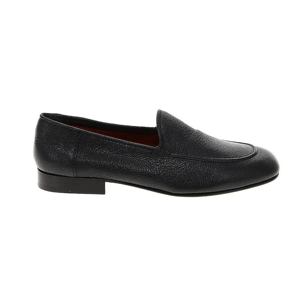 The Row Black Grained Leather Mocassin Loafers Size 38 IT
